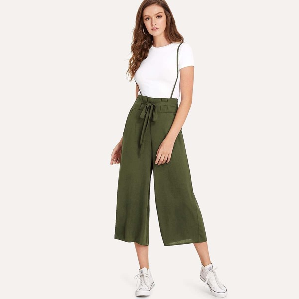 

Knot Front Pleated Back Jumpsuit, Green