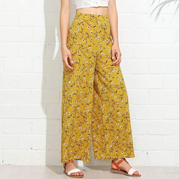 

Floral Print Wide Leg Pants