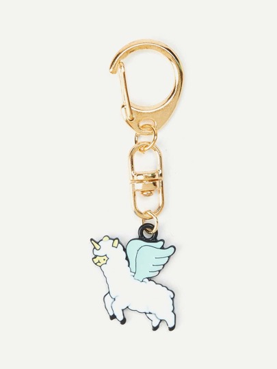 unicorn with wings design keychain