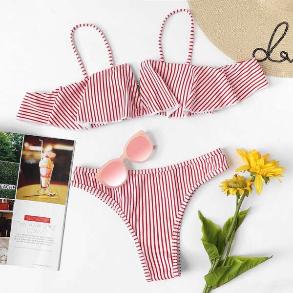 

Striped Bikini Set