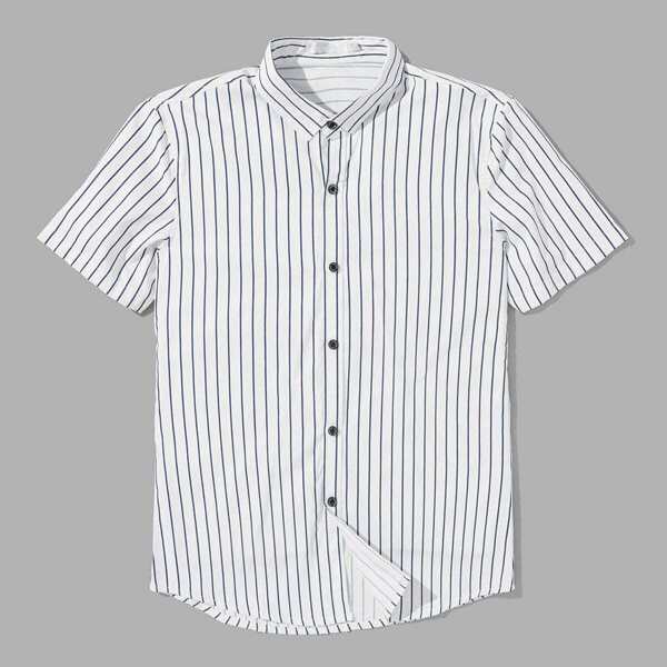 

Men Striped Shirt, White