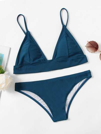 Triángulo Bikini Sólido Talla Set Grande De oWdBeQCrx