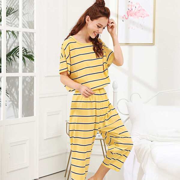 

Striped Top & Pants PJ Set