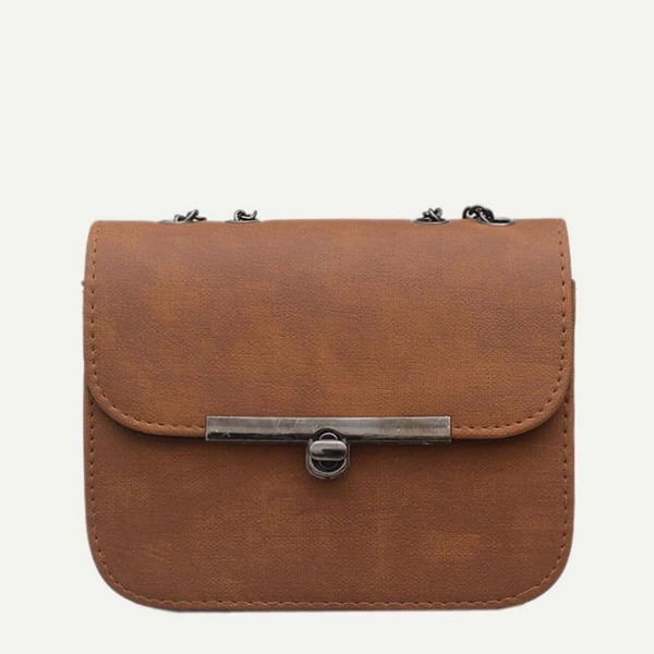 

Twist Lock Chain Bag, Brown