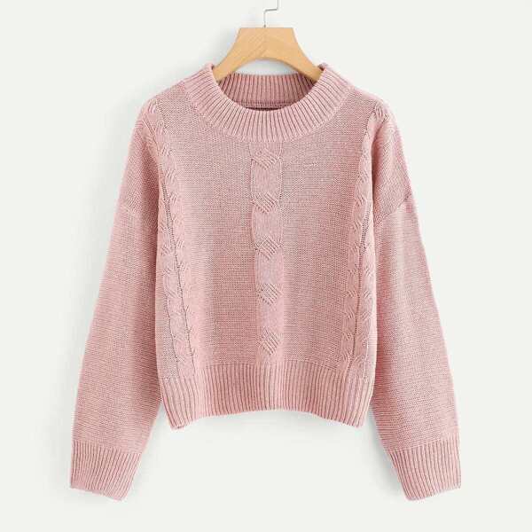 

Drop Shoulder Cable Knit Jumper