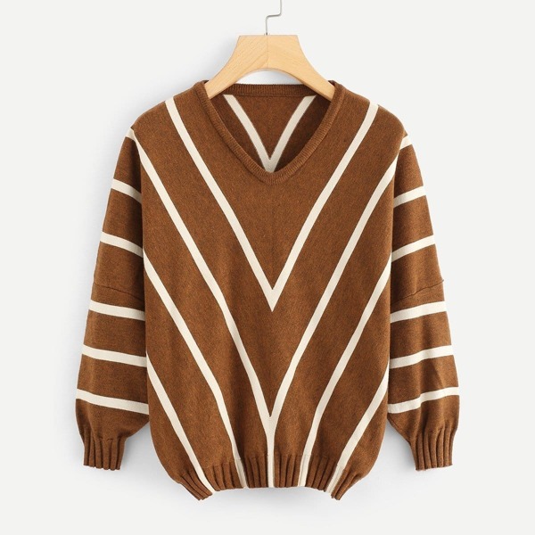 

Bishop Sleeve Chevron Sweater