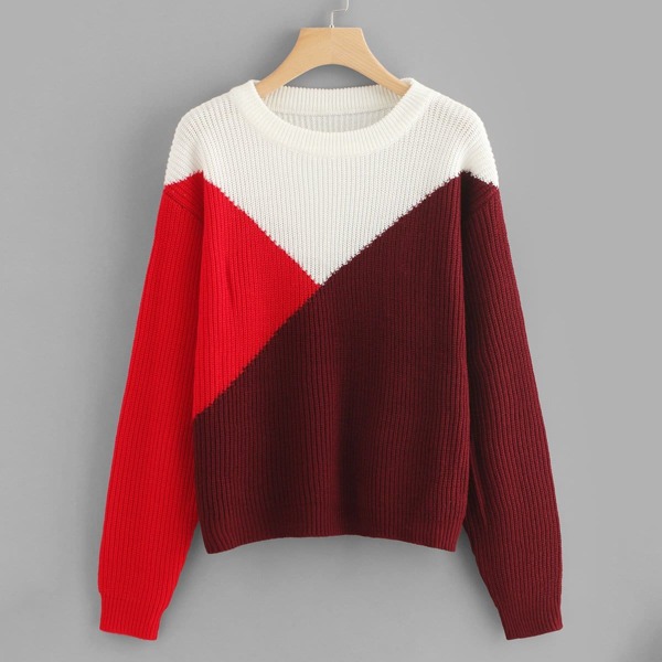 

Drop Shoulder Color Block Jumper