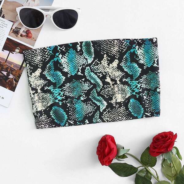 

Snakeskin Bandeau Top