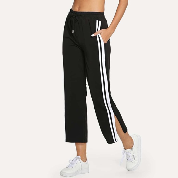 

Stripe Contrast Split Pants