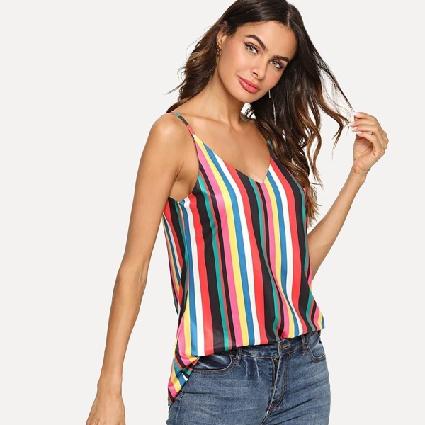 

Colorful Striped Cami Top