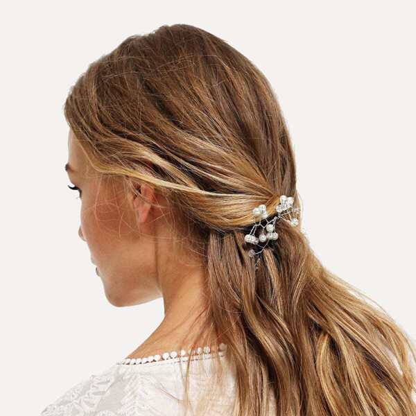 

Faux Pearl Decorated Hair Pin