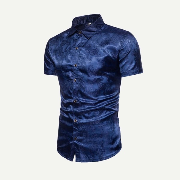 

Men Jacquard Shirt, Navy
