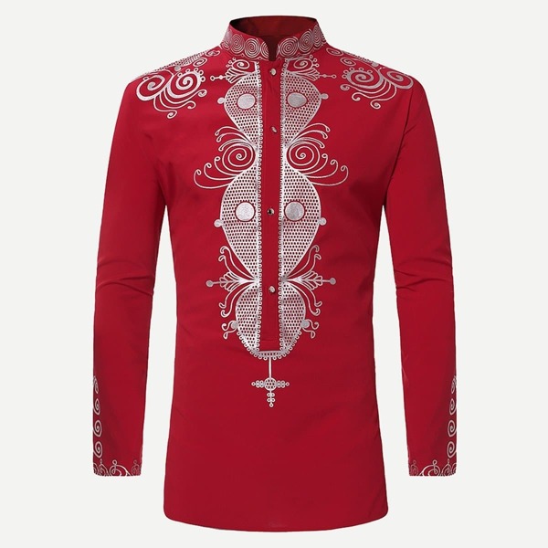 

Men Ornate Print Long Shirt