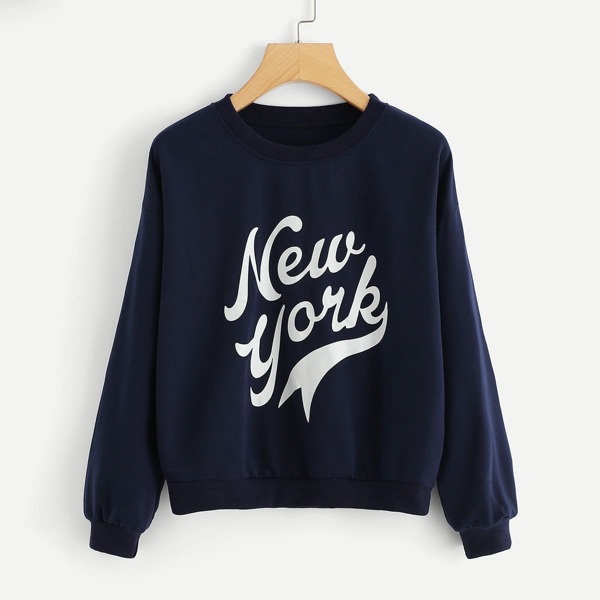 

Letter Print Sweatshirt