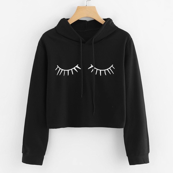 

Eye Print Crop Hoodie