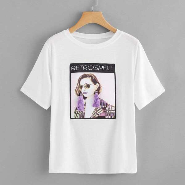 

Fringe Detail Figure Print Tee