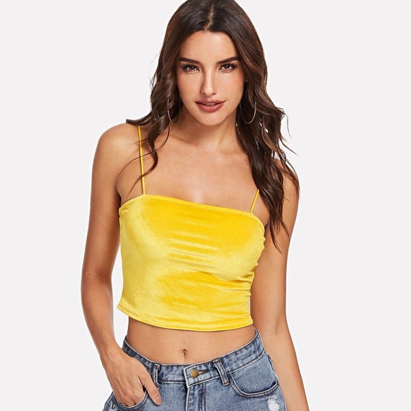 

Open Back Velvet Crop Cami Top