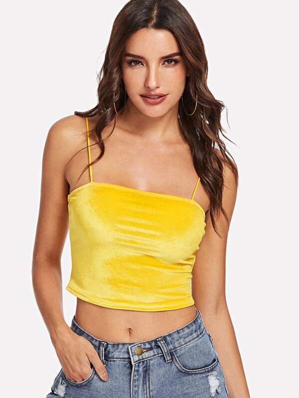 

Open Back Velvet Crop Cami Top, Juliana