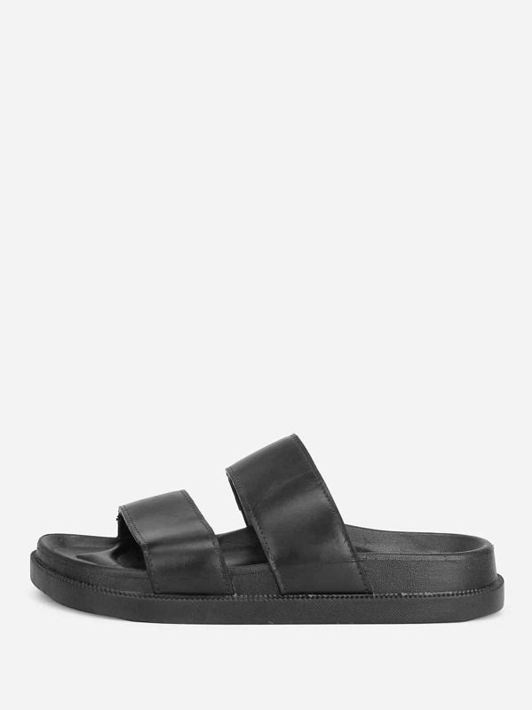 

Peep Toe PU плоские сандалии, null