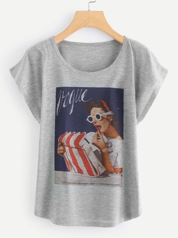

Графическая печать Dolman Sleeve Tee, null