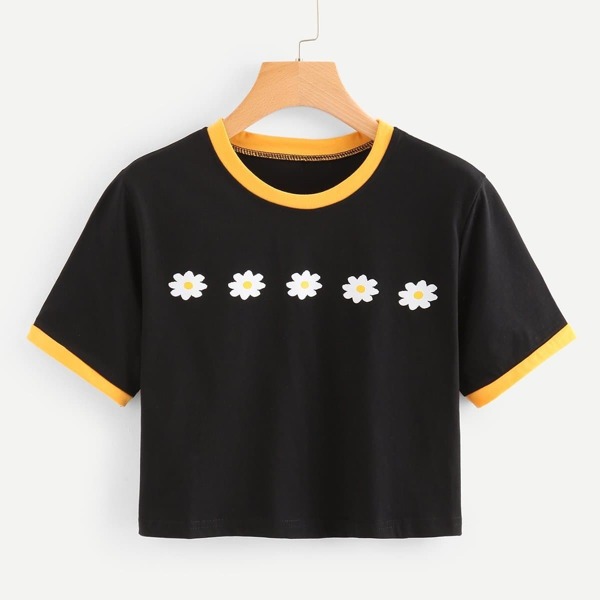 

Floral Ringer Tee
