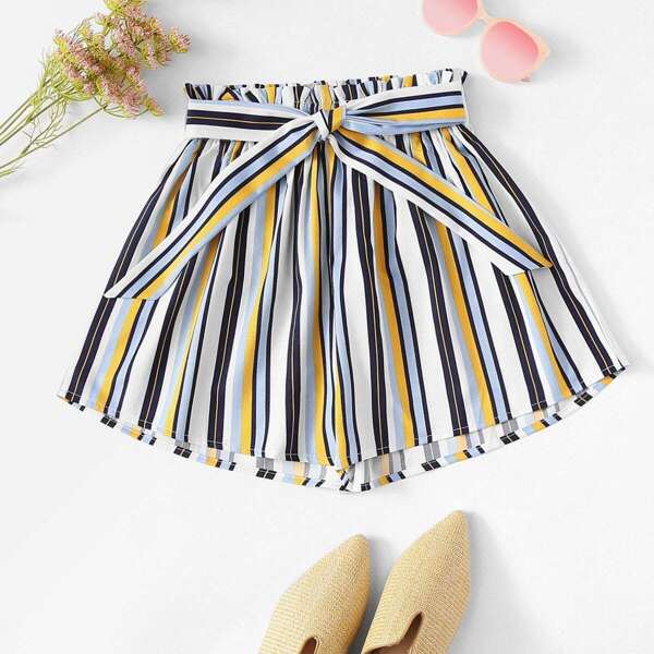 

Frill Trim Striped Shorts