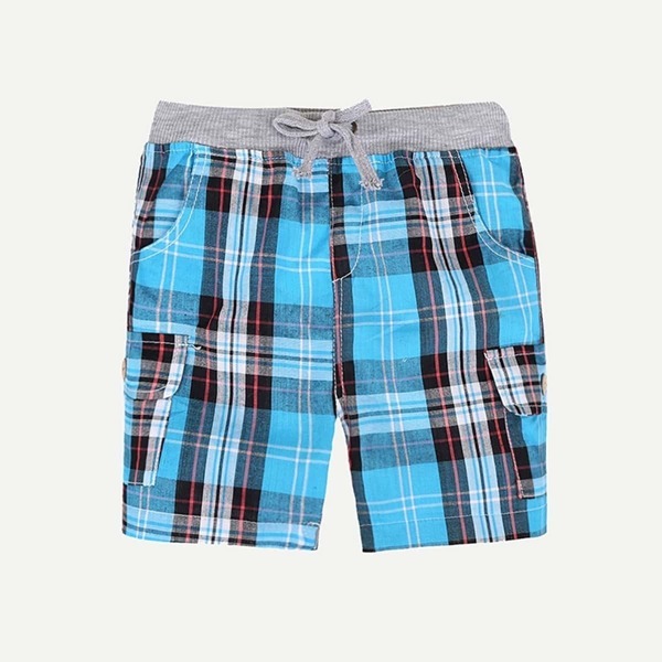 

Toddler Boys Plaid Drawstring Shorts, Blue