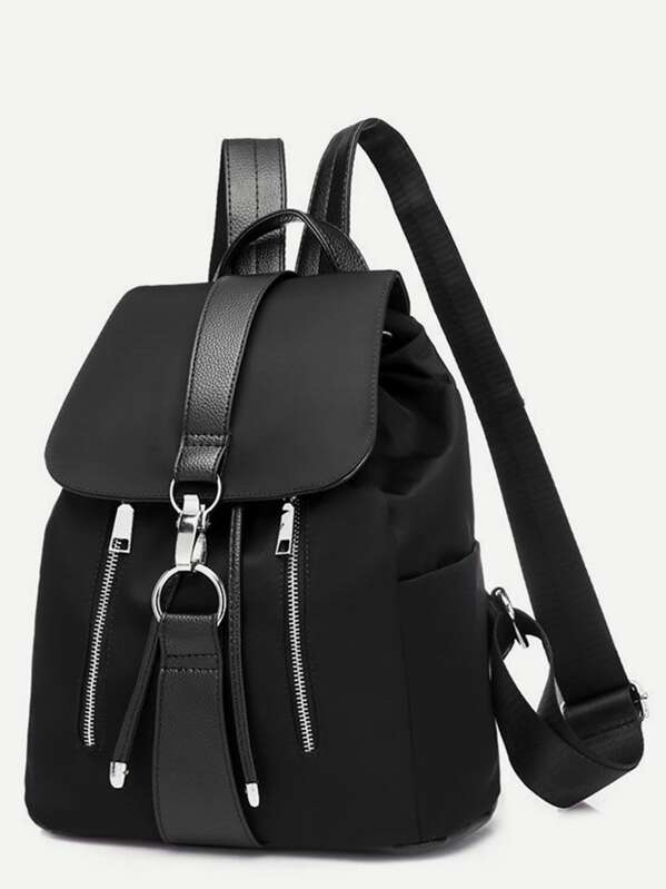 metal ring detail zipper backpack shein sheinside 15283646623415170300 im 600x799 jpg