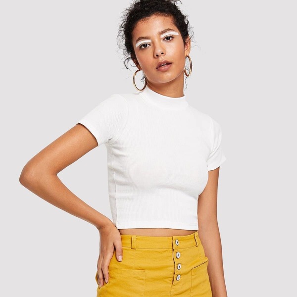 

Solid Crop Tee, White