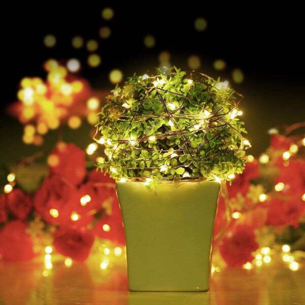 

20pcs Bulb Copper String Light, Yellow
