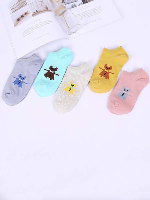 

Носки для лодыжки мультфильма 5Pairs, null