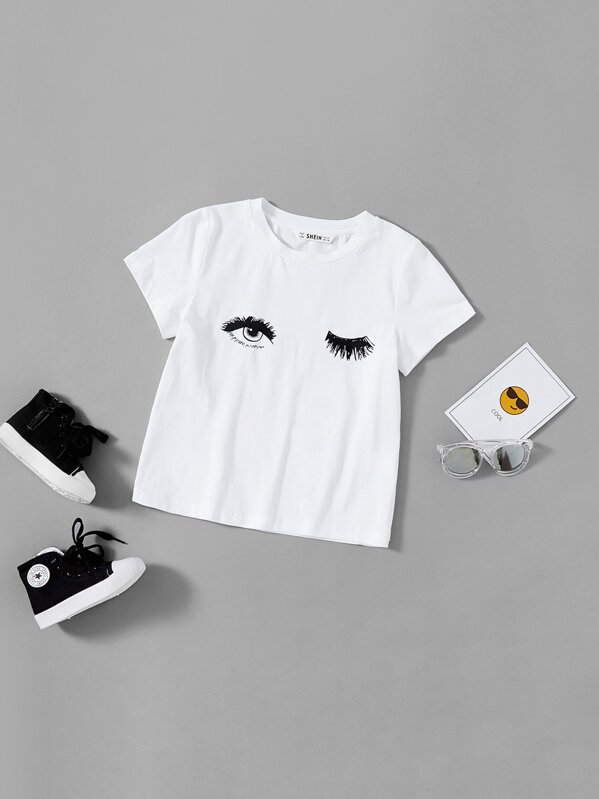 

Girls Wink Eye Graphic Tee, White