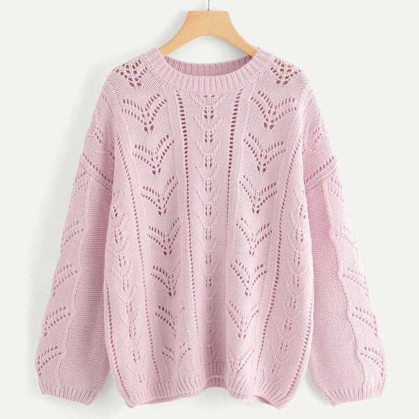

Loose Knit Eyelet Insert Jumper