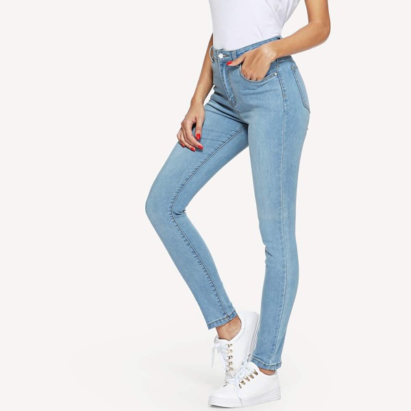 

Skinny Solid Jeans, Blue