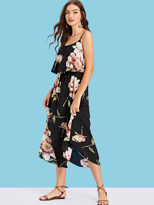 

Drawstring Цветочные Ками платье, Luiza