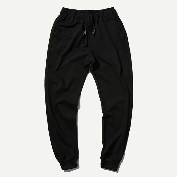 

Men Drawstring Waist Solid Pants