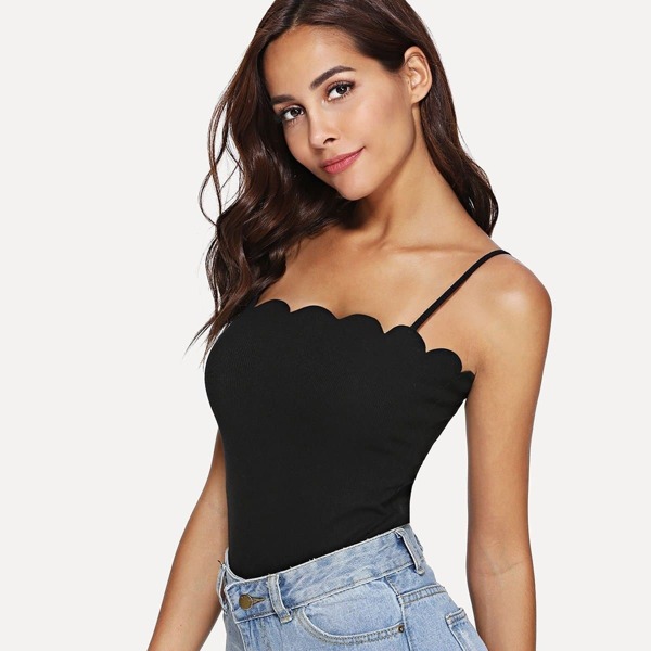 

Scalloped Fitted Cami Top