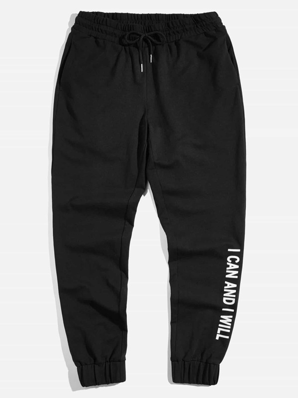 

Мужчины Drawstring Талия Письмо Печать Брюки, null