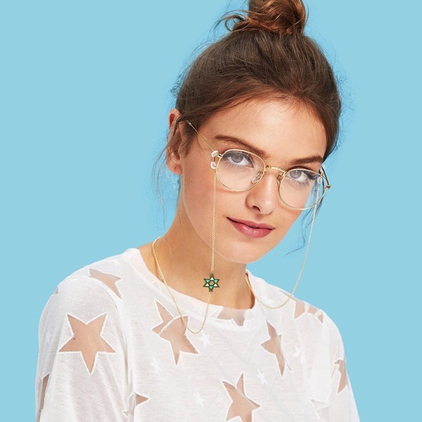 

Beaded Star Decorated Glasses Chain, Gold
