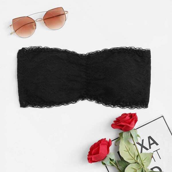 

Lace Bandeau Bra, Black
