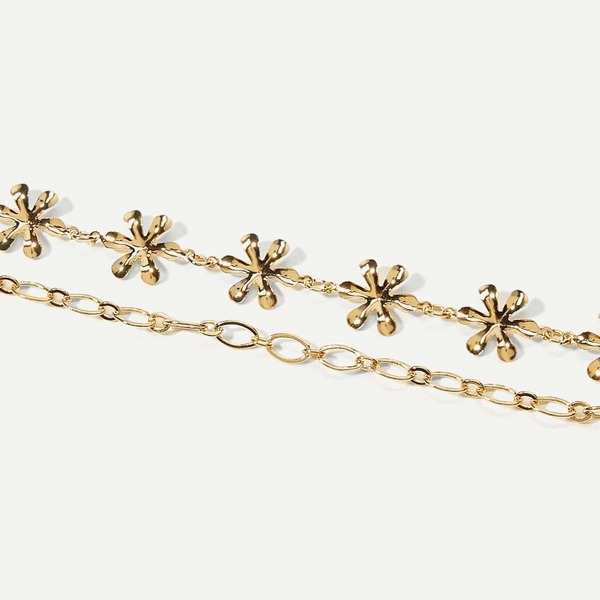 

Flower Design Layered Chain Anklet