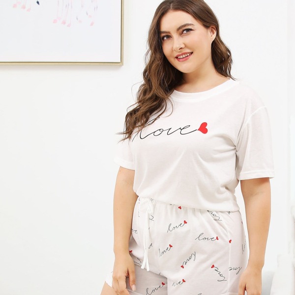 

Plus Heart & Letter Pajama Set