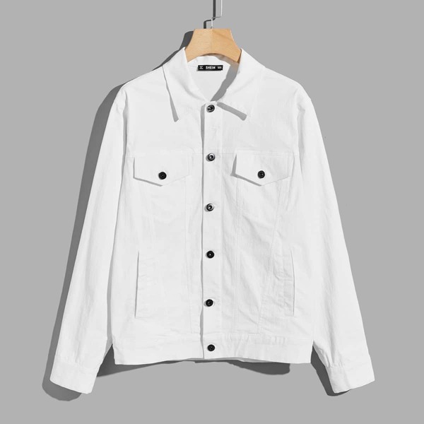 

Men Pocket Patched Button Up Shirt