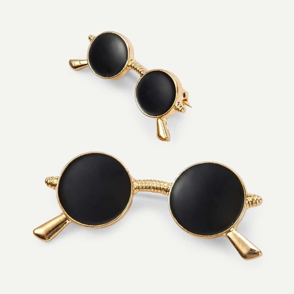 

Contrast Design Brooch Set 2Pcs