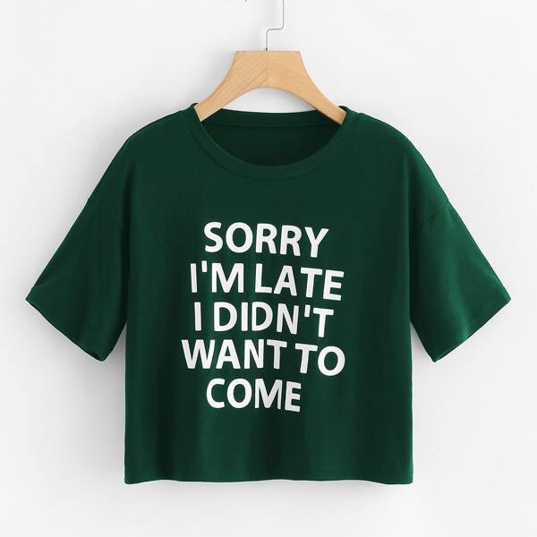 

Slogan Graphic T-shirt, Green