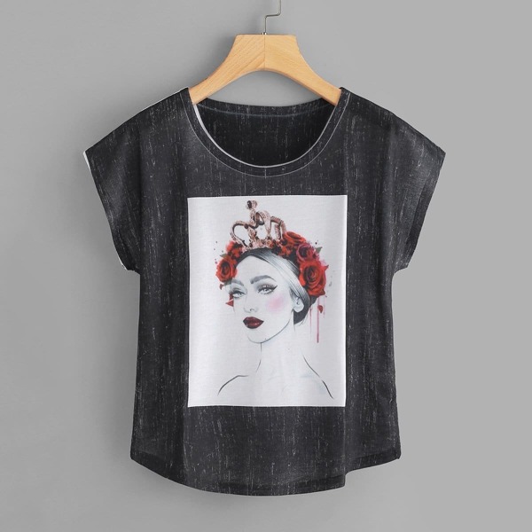 

Figure Graphic Dolman Sleeve Tee