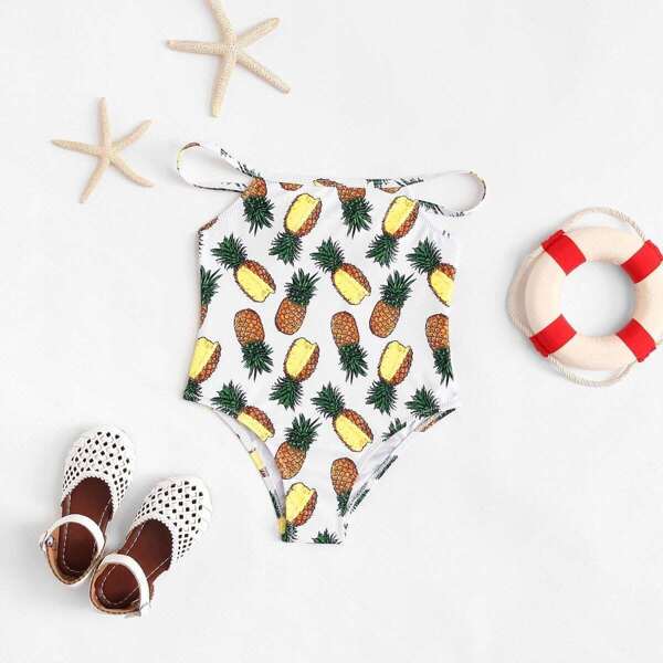 

Toddler Girls Pineapple Print Swimsuit