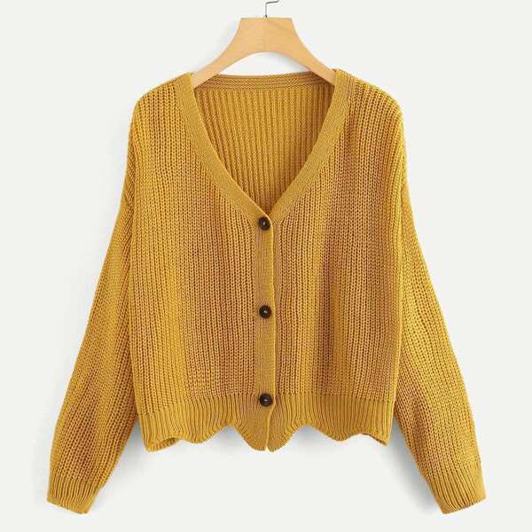 

Scallop Hem Cardigan