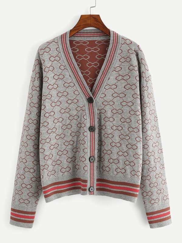 

Полосатый триммер Geo Cardigan, null