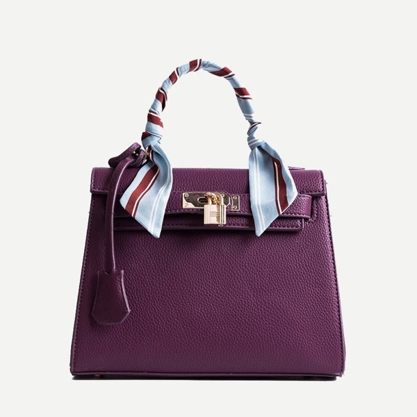 

Twilly Scarf Wrapped Bag, Purple